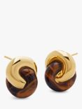 Monica Vinader x Kate Young Tigers Eye Stud Earrings, Gold