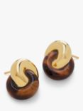 Monica Vinader x Kate Young Tigers Eye Stud Earrings, Gold