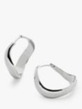 Monica Vinader Swirl Medium Hoop Earrings, Silver