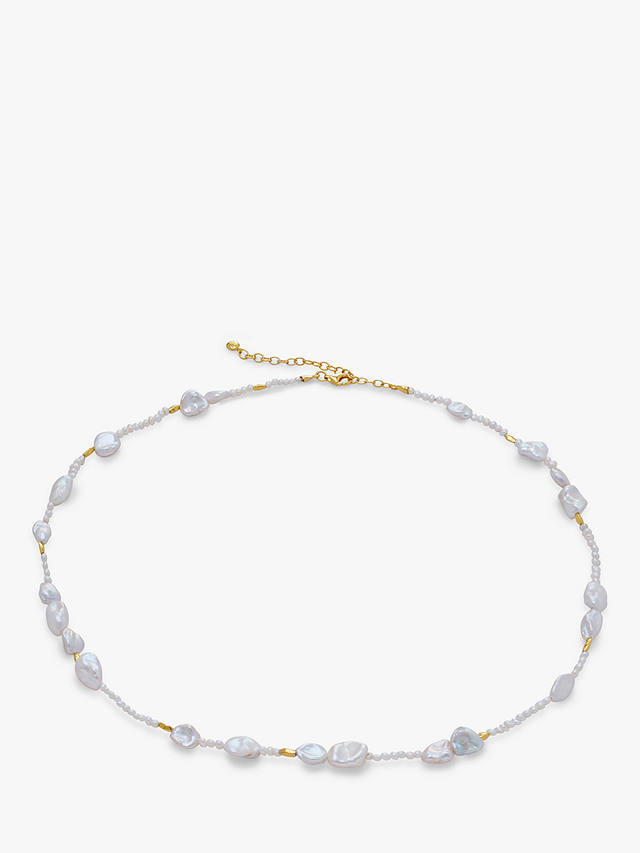 Monica Vinader Keshi Scatter Pearl Necklace, Gold