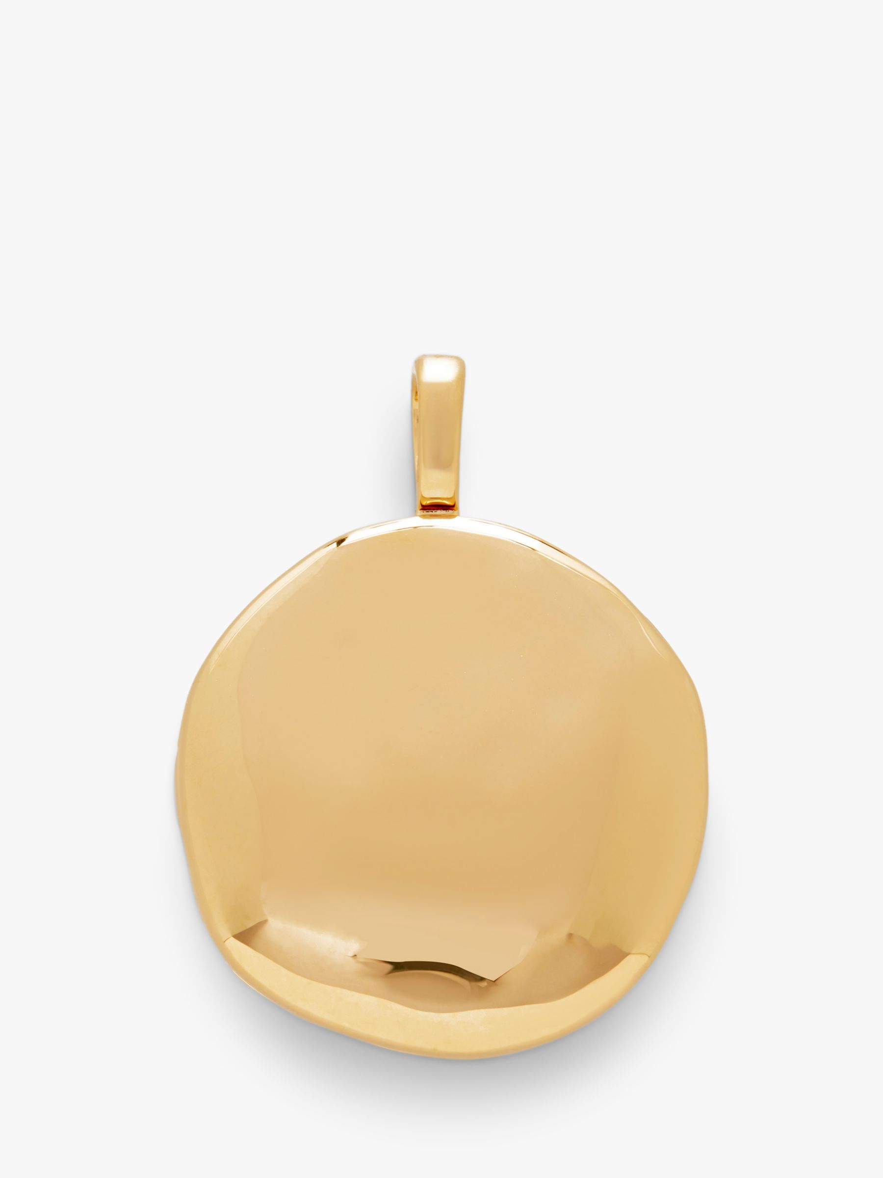 Monica Vinader Deia Round Pebble Locket, Gold at John Lewis & Partners