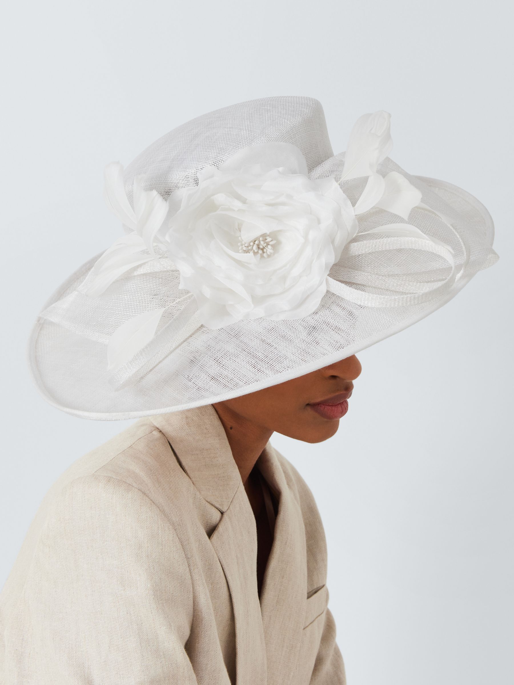John Lewis Tabitha Upturn Brim Occasion Hat, Ivory