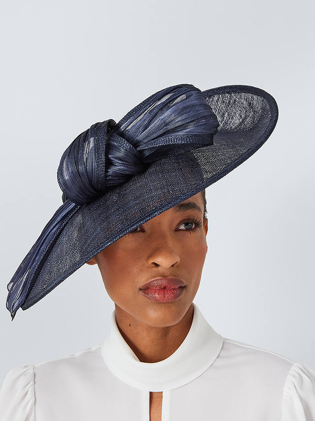John Lewis Maggie Wide Brim Fabric Trim Hat, Navy