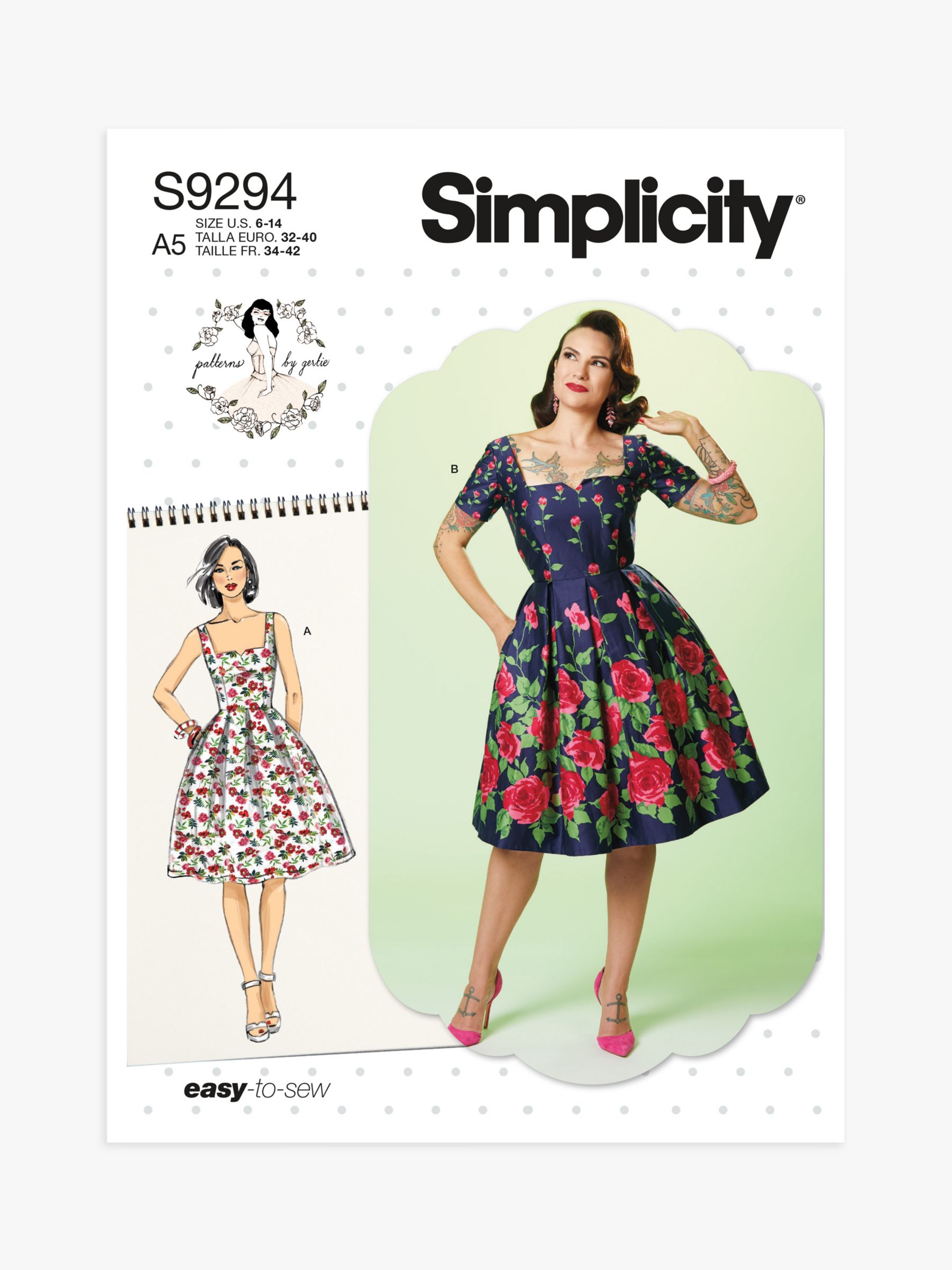 Simplicity Misses Flared Vintage Dress Sewing Pattern S9294