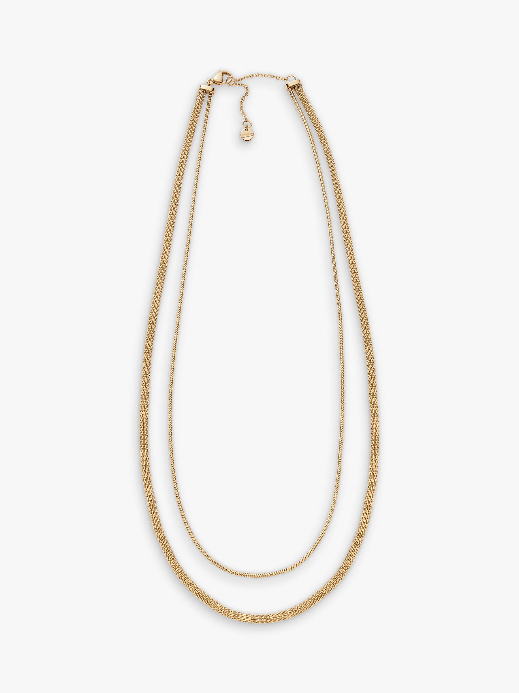 Buy Skagen Layered Chain Necklace, Gold Online at johnlewis.com
