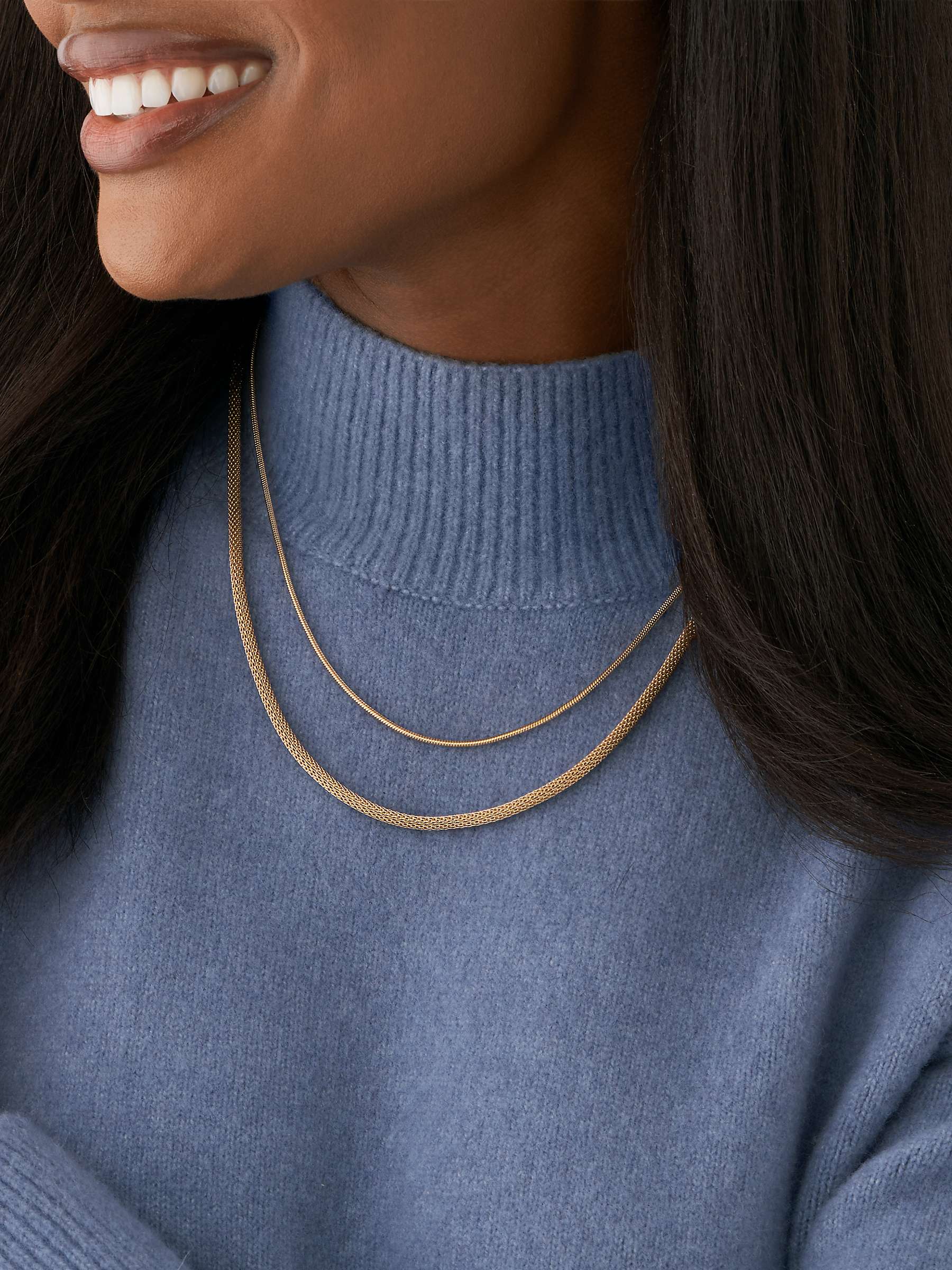 Buy Skagen Layered Chain Necklace, Gold Online at johnlewis.com