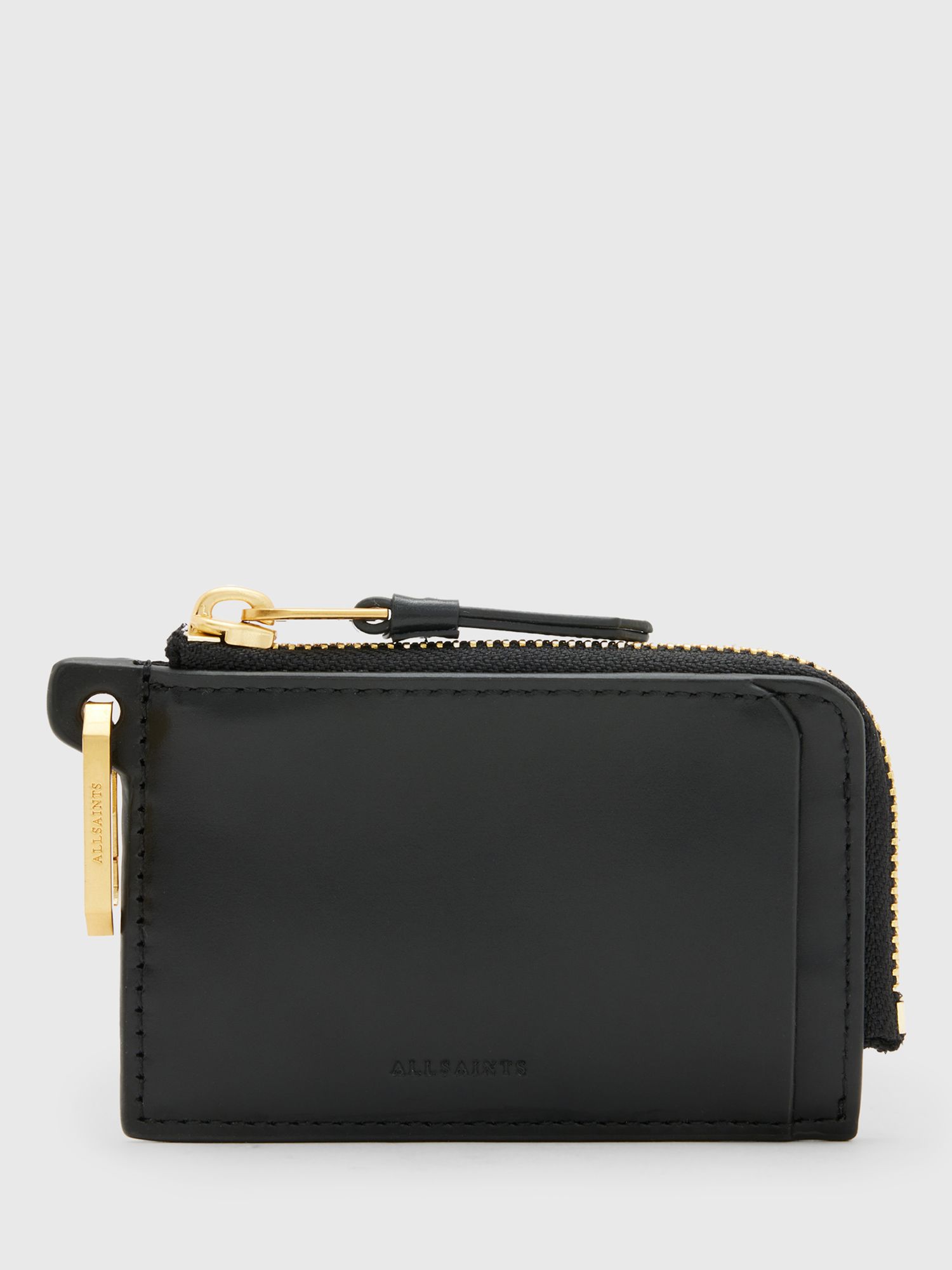 AllSaints Remy Leather Wallet, Black at John Lewis & Partners