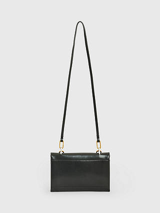 AllSaints Yua Leather Clutch Bag, Black