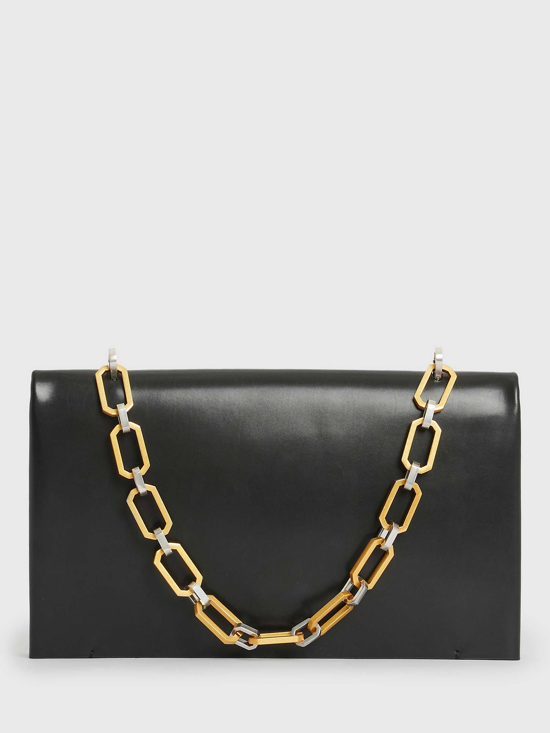 Buy AllSaints Akira Chain Clutch Bag, Black Online at johnlewis.com