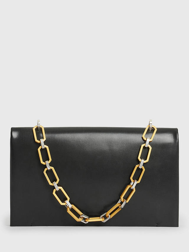 AllSaints Akira Chain Clutch Bag, Black