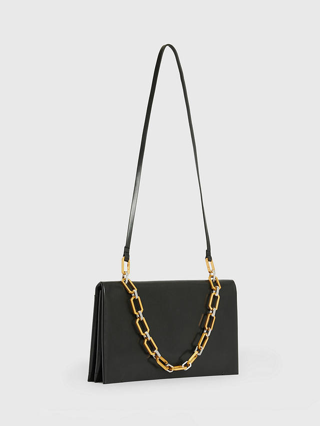 AllSaints Akira Chain Clutch Bag, Black