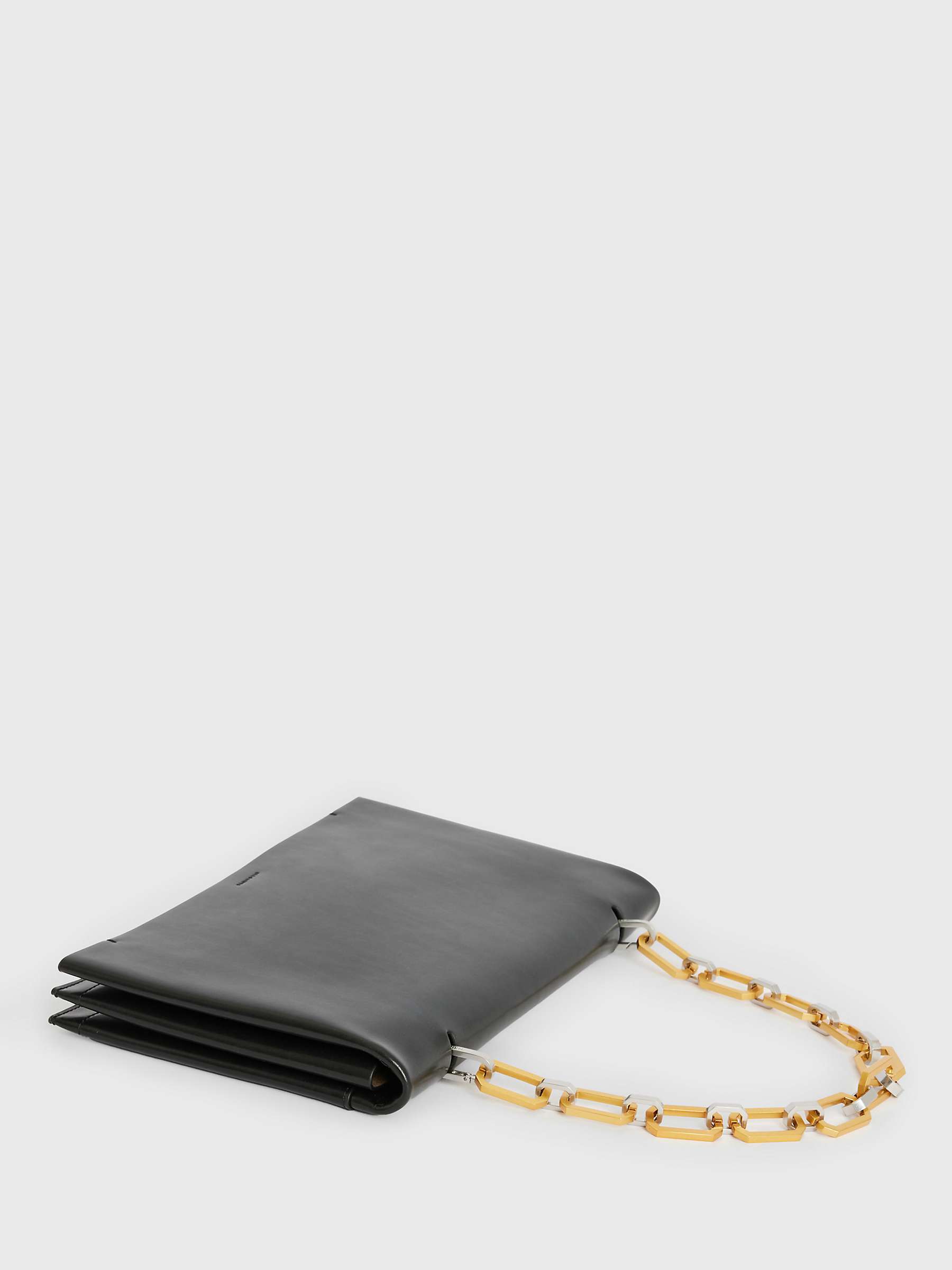 Buy AllSaints Akira Chain Clutch Bag, Black Online at johnlewis.com