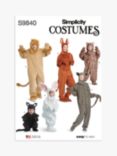 Simplicity Children's and Adults' Animal Costumes Sewing Pattern, S9840