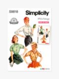 Simplicity Misses' 50s Vintage Blouses Sewing Pattern, S9818