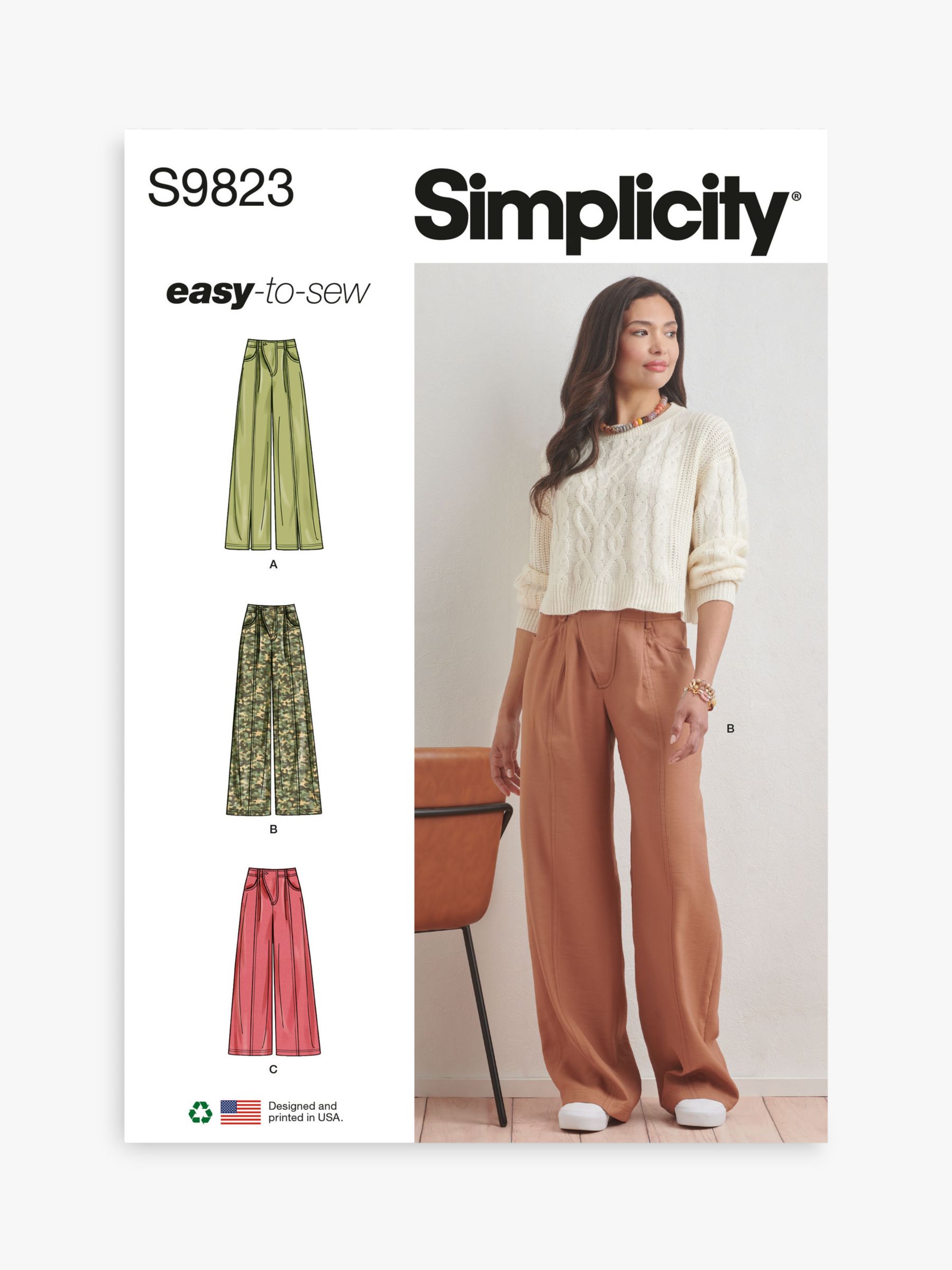 Simplicity Misses' Pants Sewing Pattern, S9823
