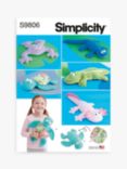 Simplicity Plush Reptiles Sewing Pattern, S9806