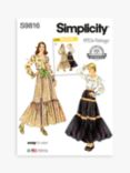 Simplicity Misses' 1970s Vintage Blouse and Skirt Sewing Pattern, SS9816