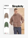 Simplicity Men's Half Zip Hoodie Sewing Pattern, S9829