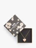 Coach Enamel and Crystal Heart Locket Necklace, Gold/Pink