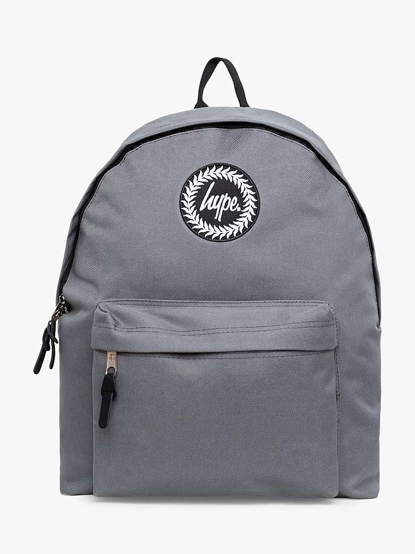 Buy Hype Kids' Plain Badge Backpack, Grey Online at johnlewis.com