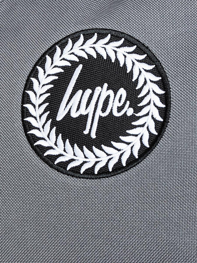 Hype Kids' Plain Badge Backpack, Grey