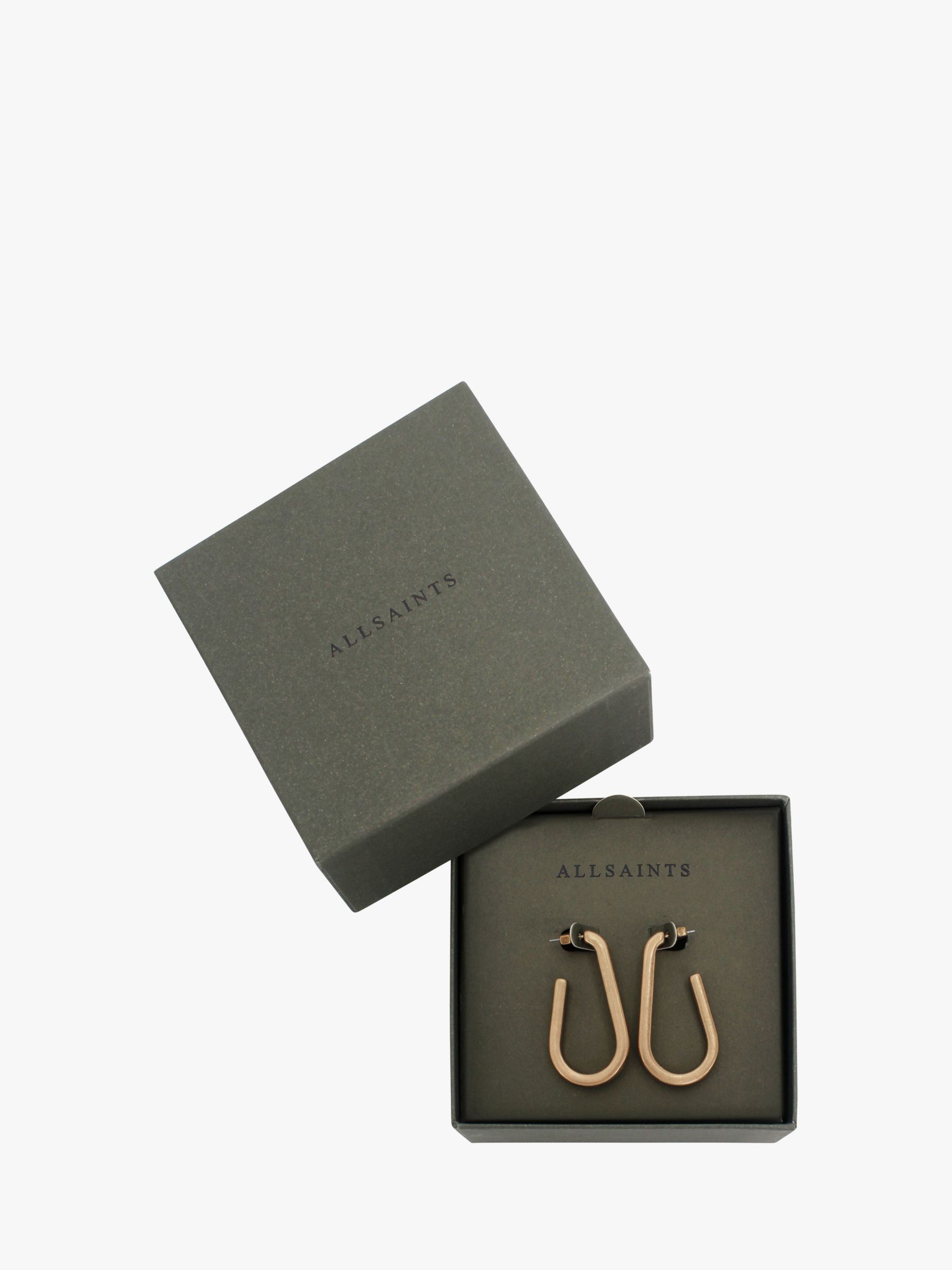 Buy AllSaints Signature Carabiner Medium Open Hoop Earrings, Gold Online at johnlewis.com
