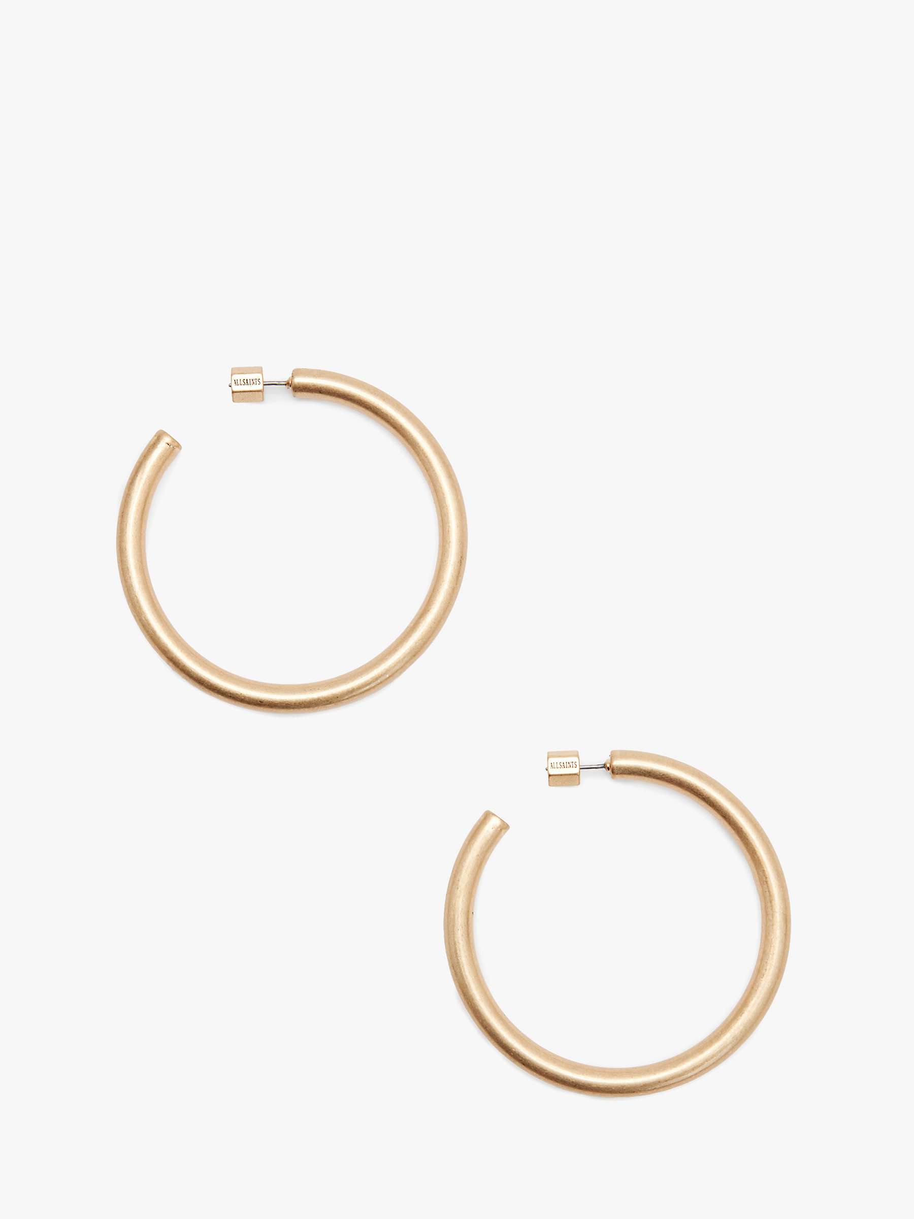 Buy AllSaints Thick Tube Open Hoop Earrings, Gold Online at johnlewis.com