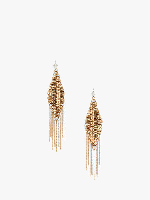 AllSaints Chandelier Chain Fringe Drop Earrings, Gold