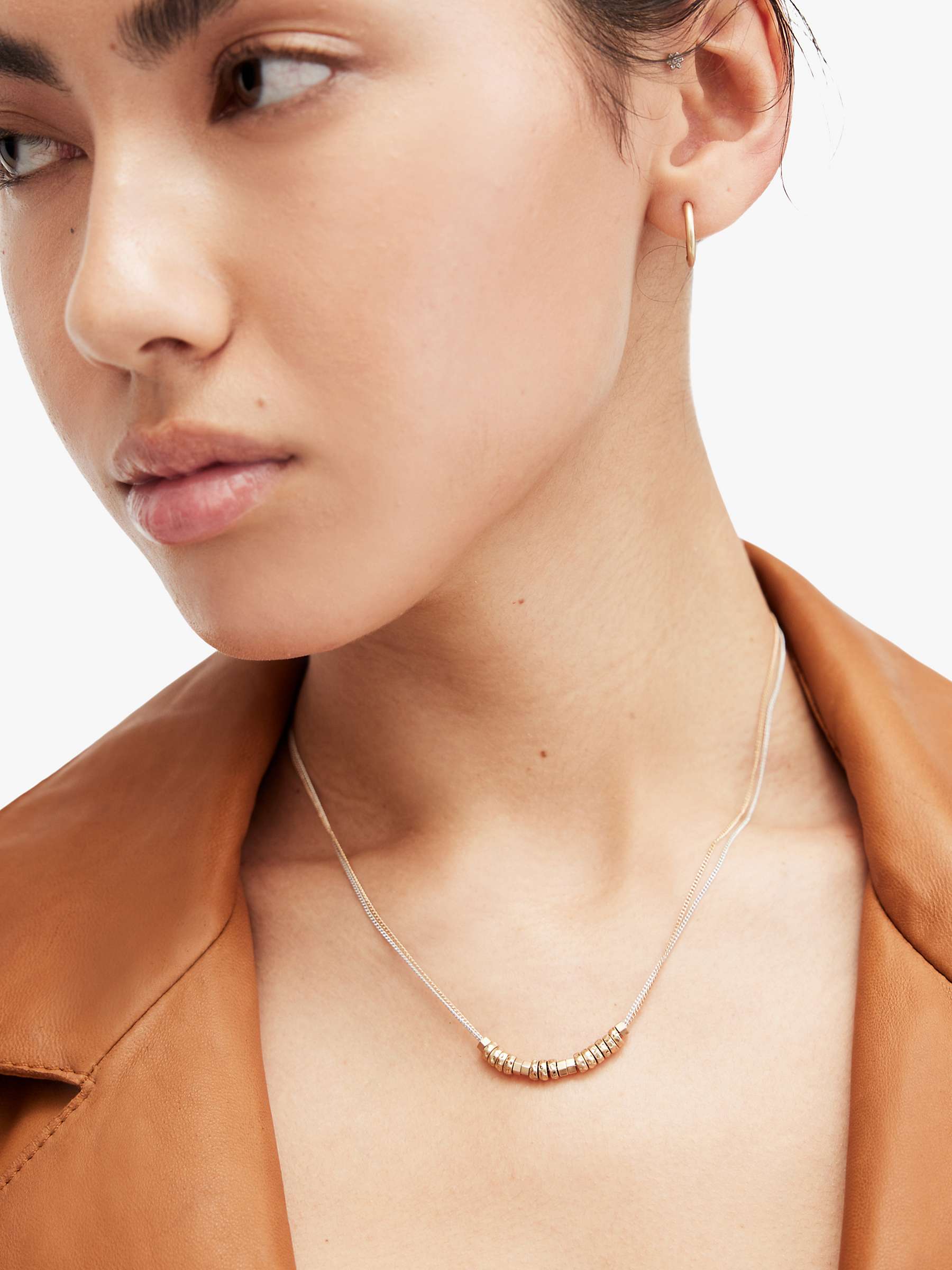 Buy AllSaints Two Tone Beaded Necklace, Gold/Silver Online at johnlewis.com
