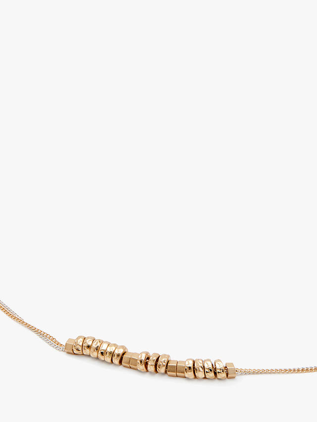 AllSaints Two Tone Beaded Necklace, Gold/Silver