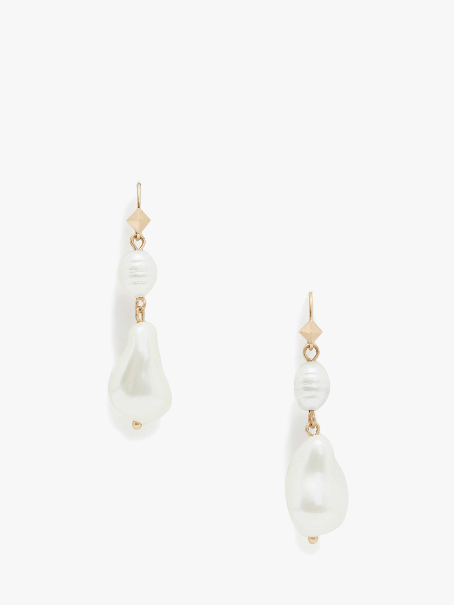 Buy AllSaints Faux Pearl Drop Earrings, Warm Brass Online at johnlewis.com
