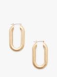 AllSaints Oval Tube Hoop Earrings, Warm Brass