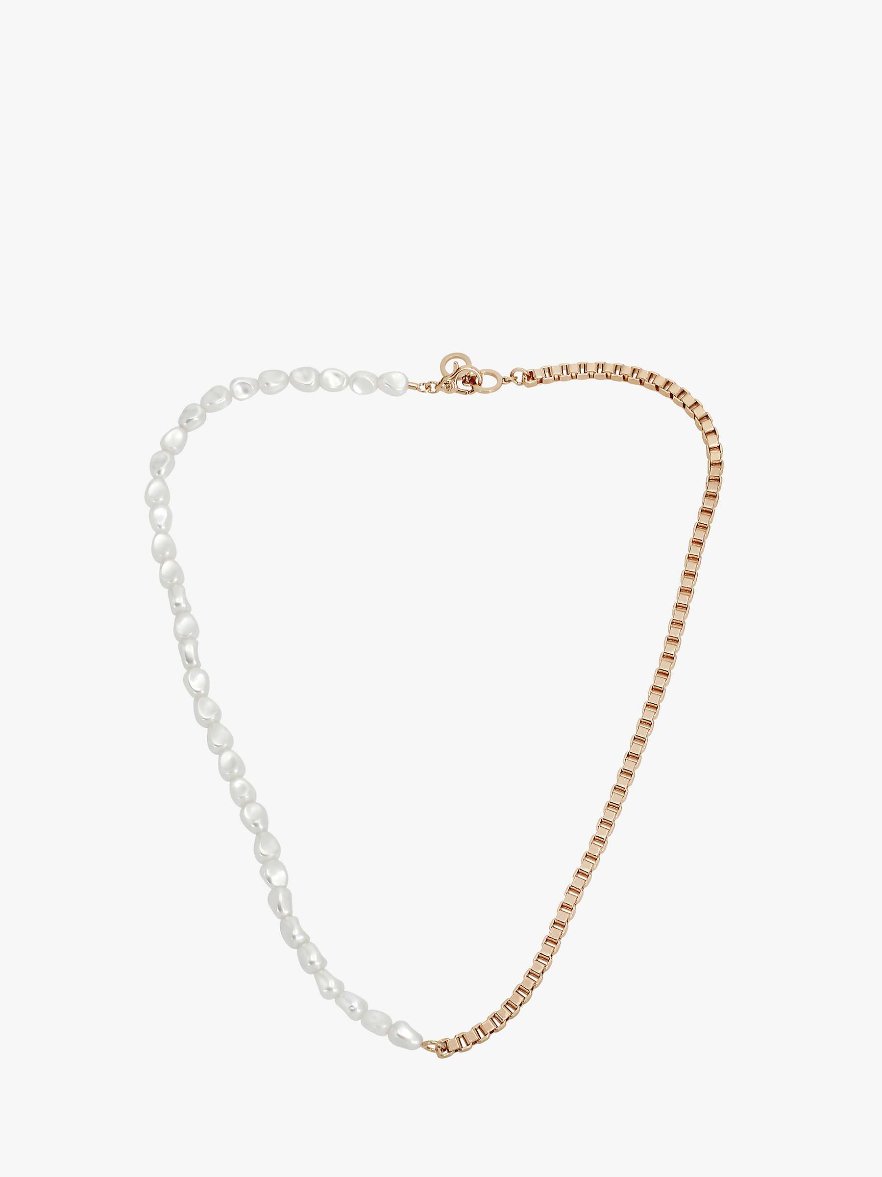 Buy AllSaints Curb Chain and Glass Bead Collar Necklace, Gold Online at johnlewis.com