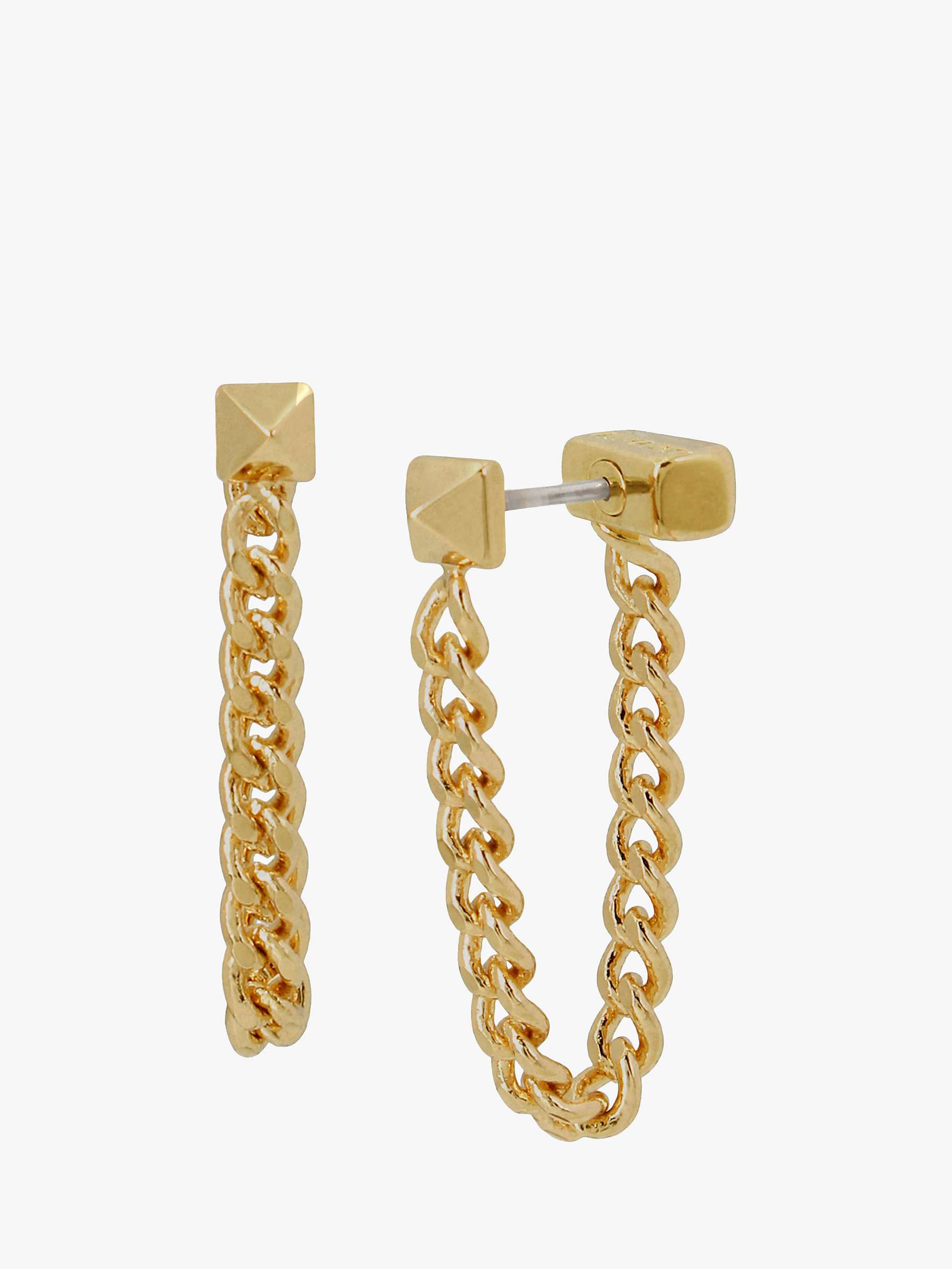 Buy AllSaints Curb Chain Drop Earrings, Gold Online at johnlewis.com