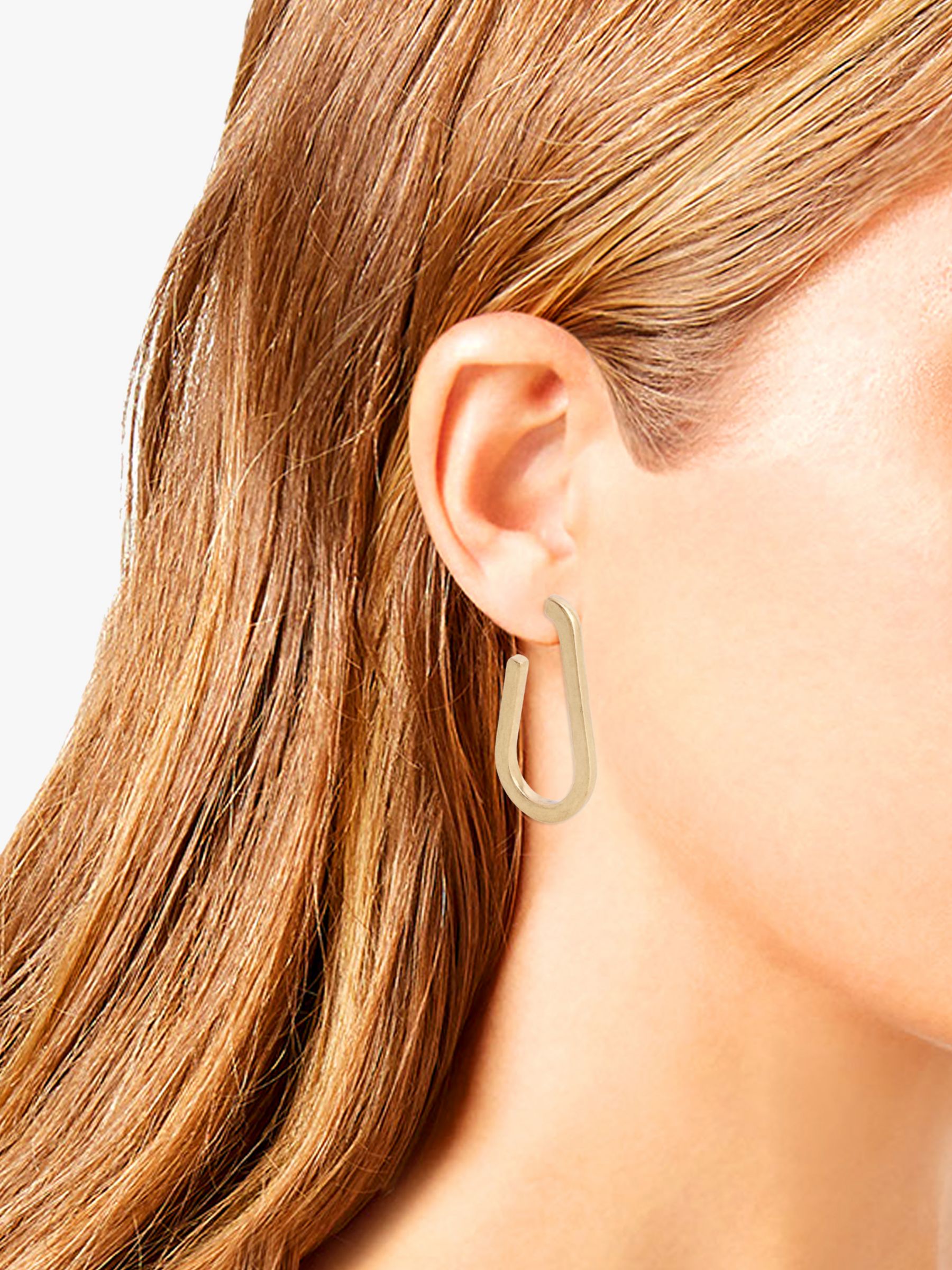 Buy AllSaints Signature Carabiner Open Hoop Earrings, Gold Online at johnlewis.com