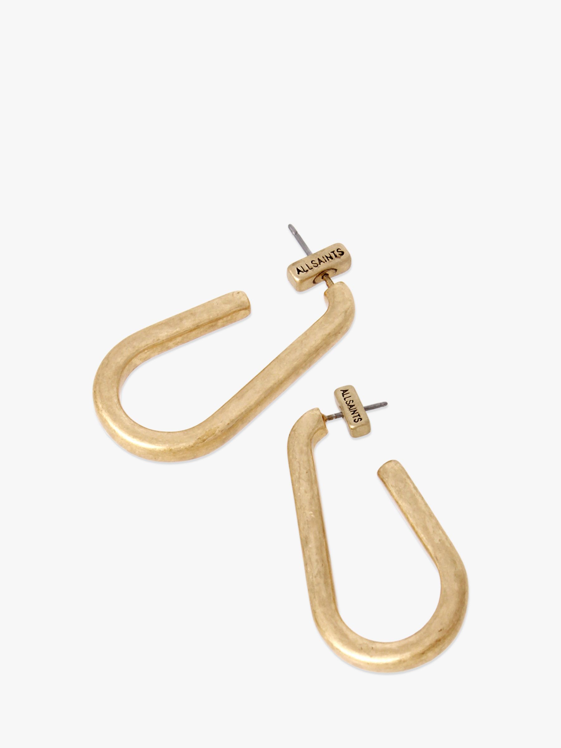 Buy AllSaints Signature Carabiner Open Hoop Earrings, Gold Online at johnlewis.com