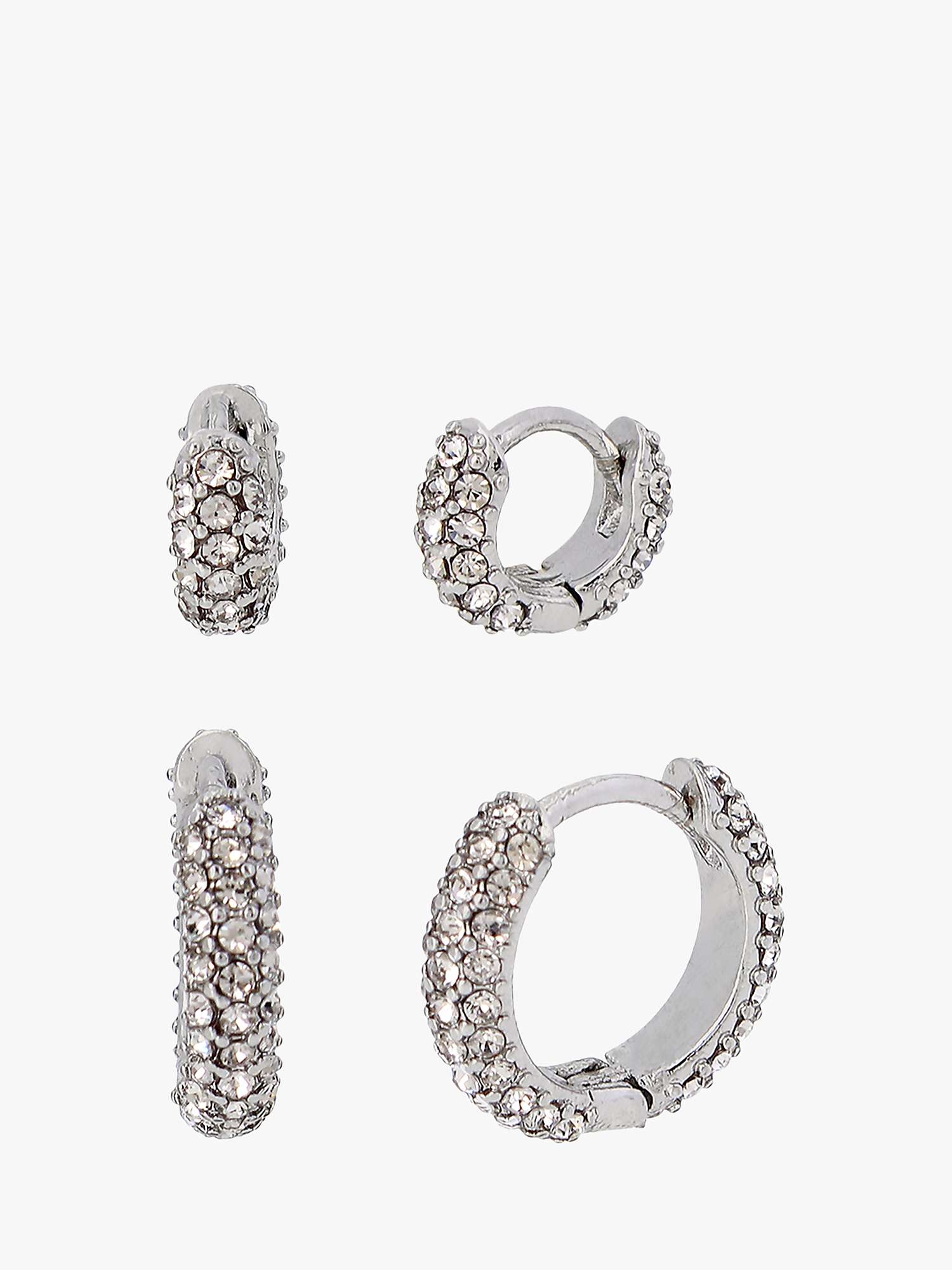 Buy AllSaints Crystal Mini and Small Hoop Earrings, Set of 2, Silver Online at johnlewis.com