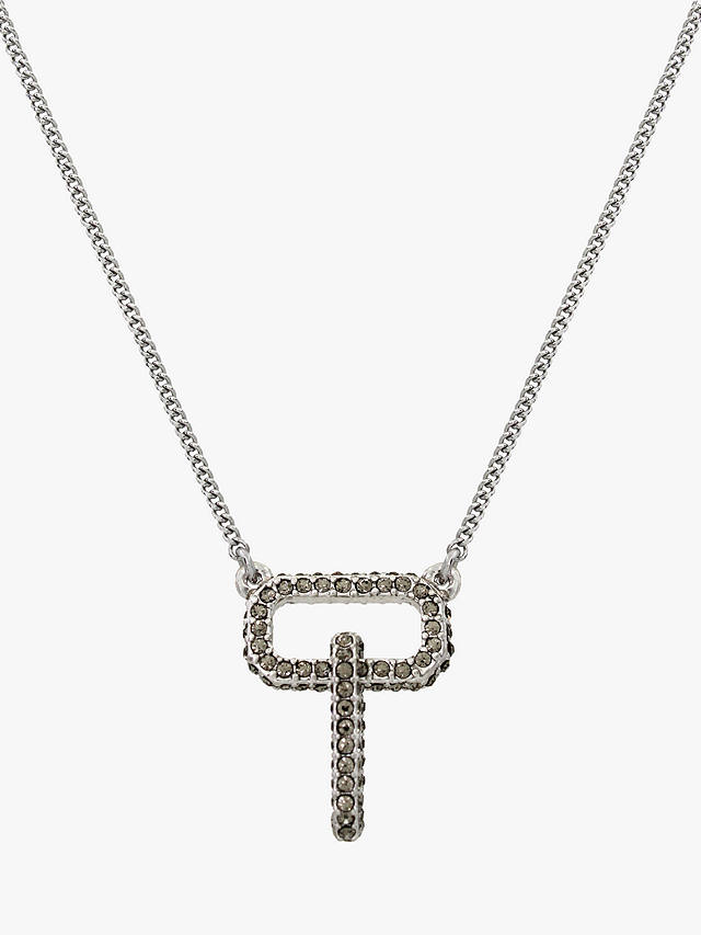 AllSaints Crystal Interlinked Pendant Necklace, Silver