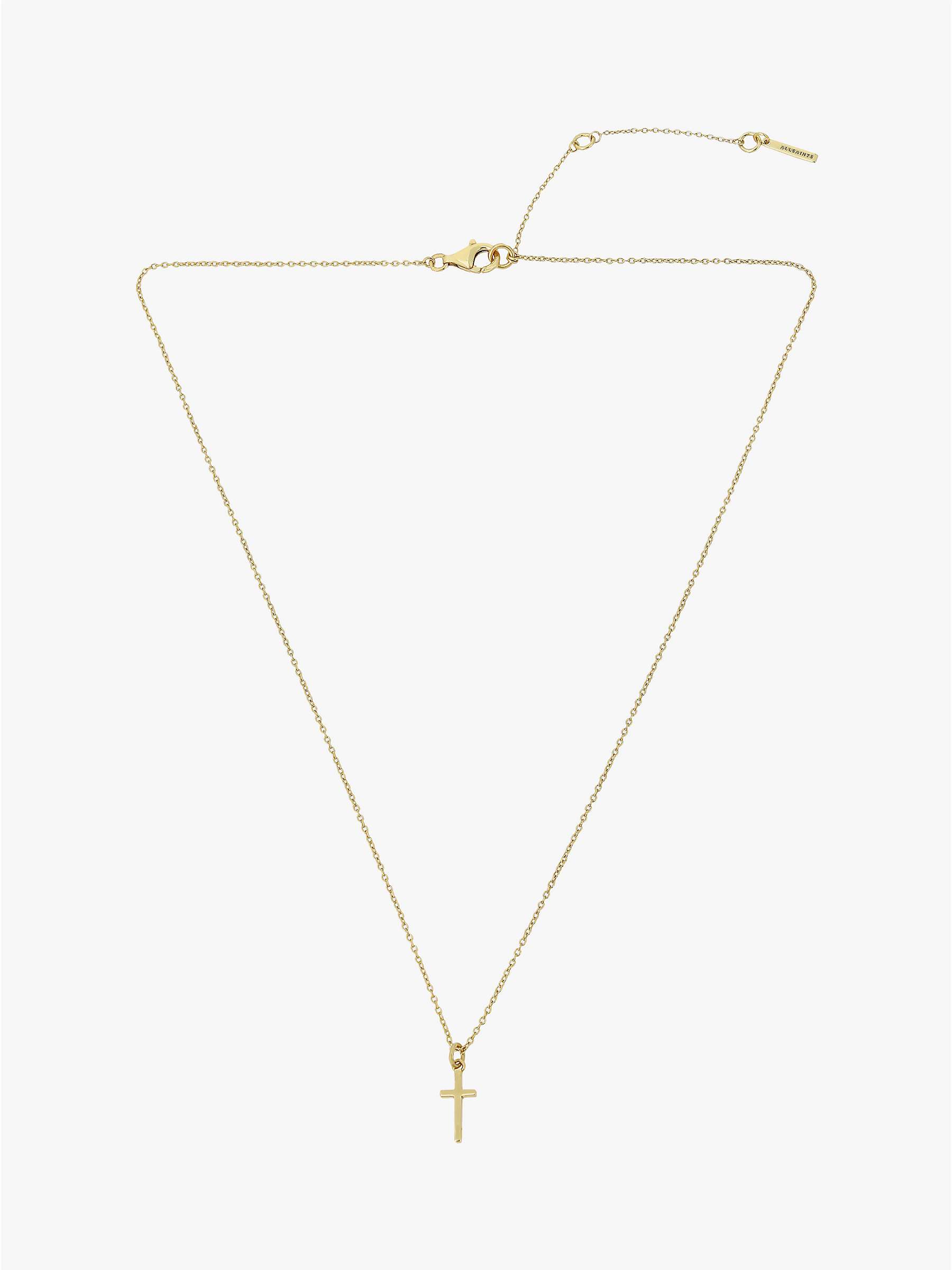 Buy AllSaints Cross Pendant Necklace, Gold Online at johnlewis.com