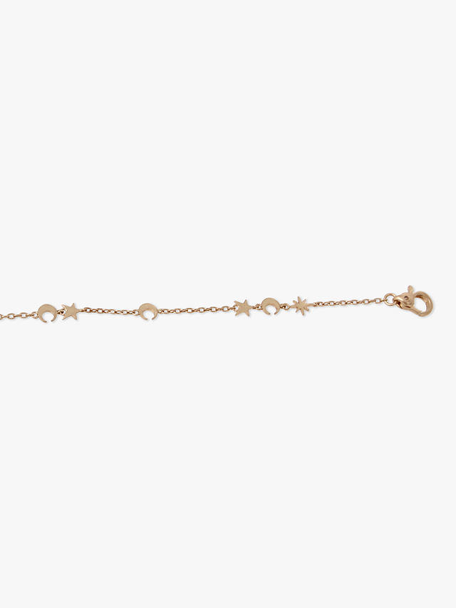 AllSaints Celestial Charm Delicate Chain Link Bracelet, Gold