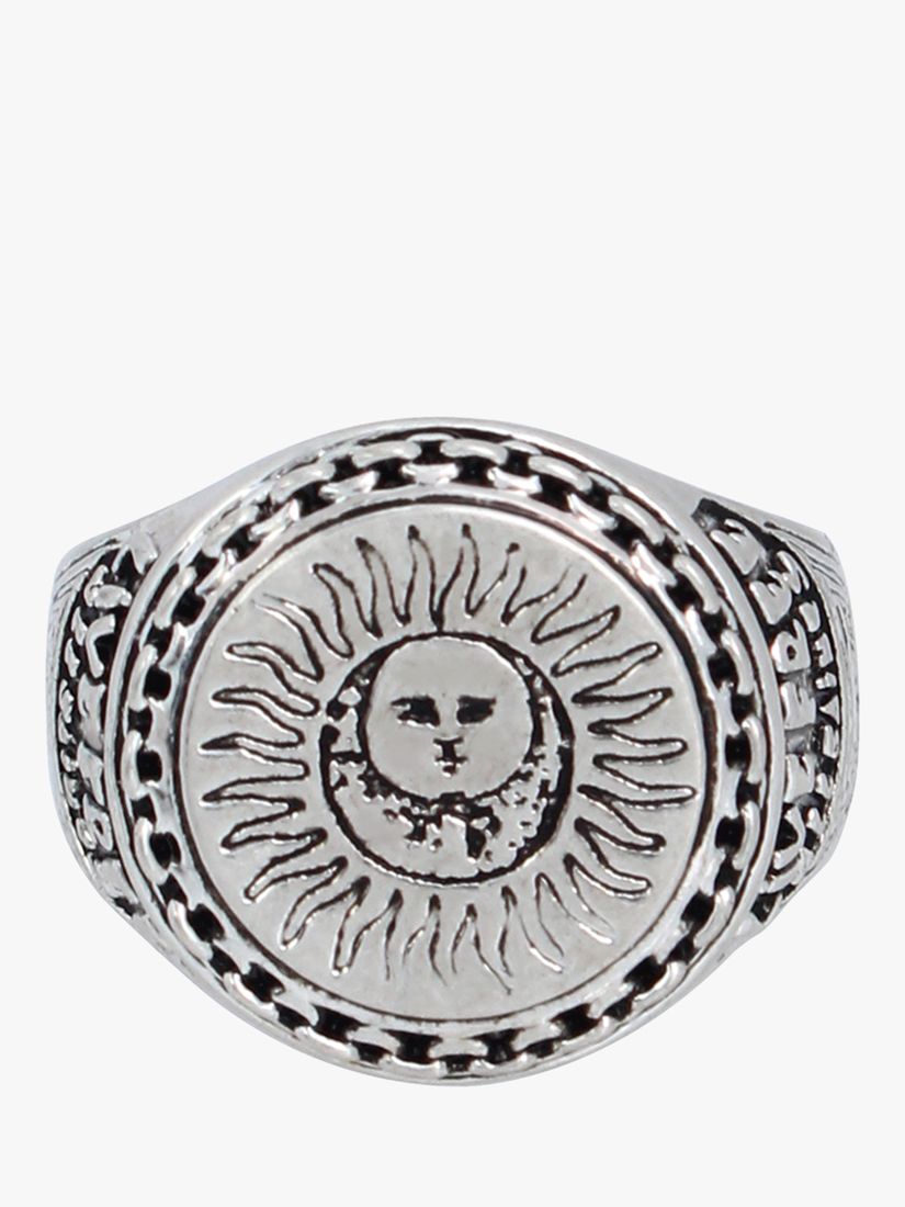 AllSaints Sun Signet Ring, Silver, Medium