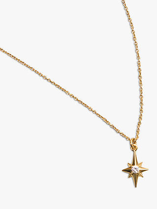 Edge of Ember 14ct Gold Diamond North Star Pendant Necklace