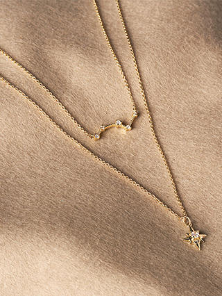 Edge of Ember 14ct Gold Diamond Constellation Necklace