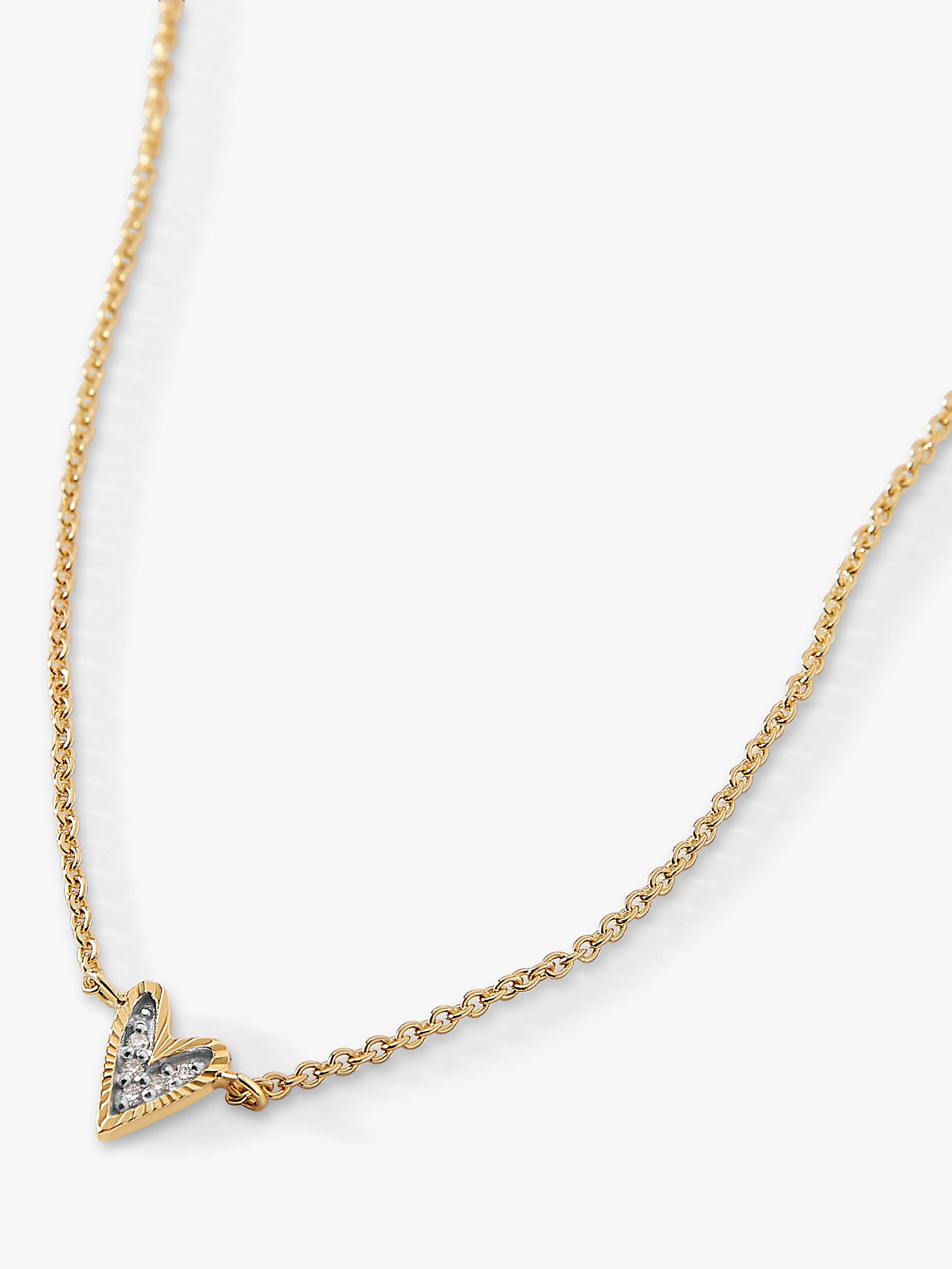 Buy Edge of Ember 14ct Gold Diamond Heart Pendant Necklace Online at johnlewis.com