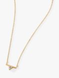 Edge of Ember 14ct Gold Trillion Diamond Pendant Necklace, Yellow Gold