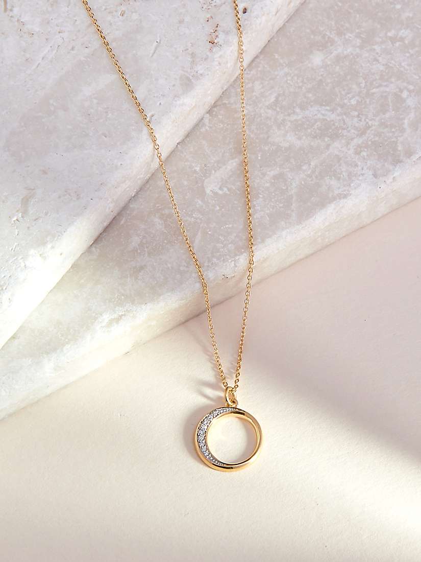 Buy Edge of Ember 14ct Gold Diamond Circle Pendant Necklace Online at johnlewis.com