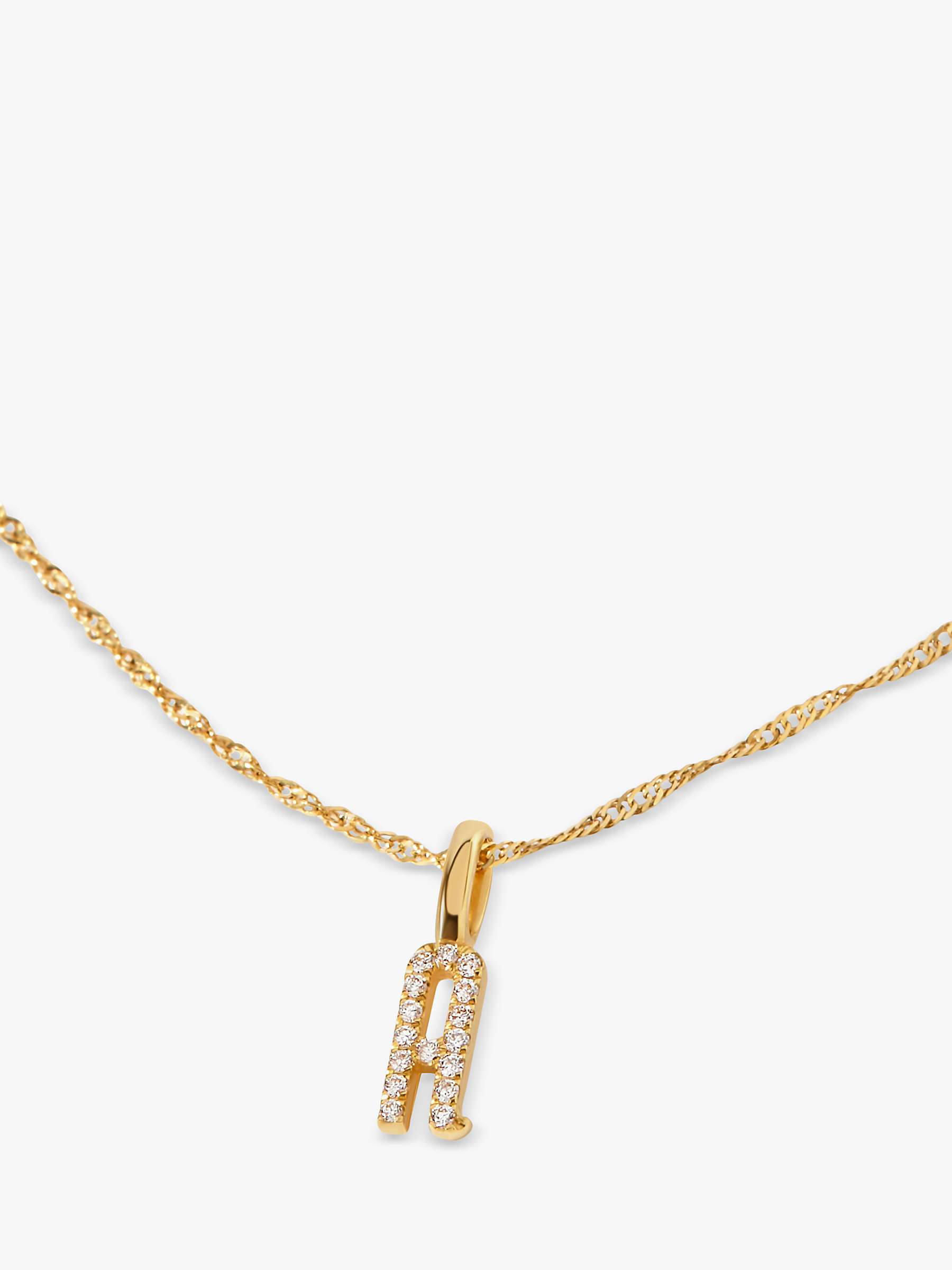 Buy Edge of Ember 14ct Gold Diamond Initial Pendant Necklace Online at johnlewis.com