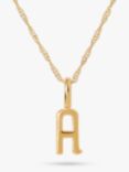 Edge of Ember 14ct Gold Initial Pendant Necklace, Yellow Gold