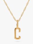 Edge of Ember 14ct Gold Initial Pendant Necklace, Yellow Gold, C
