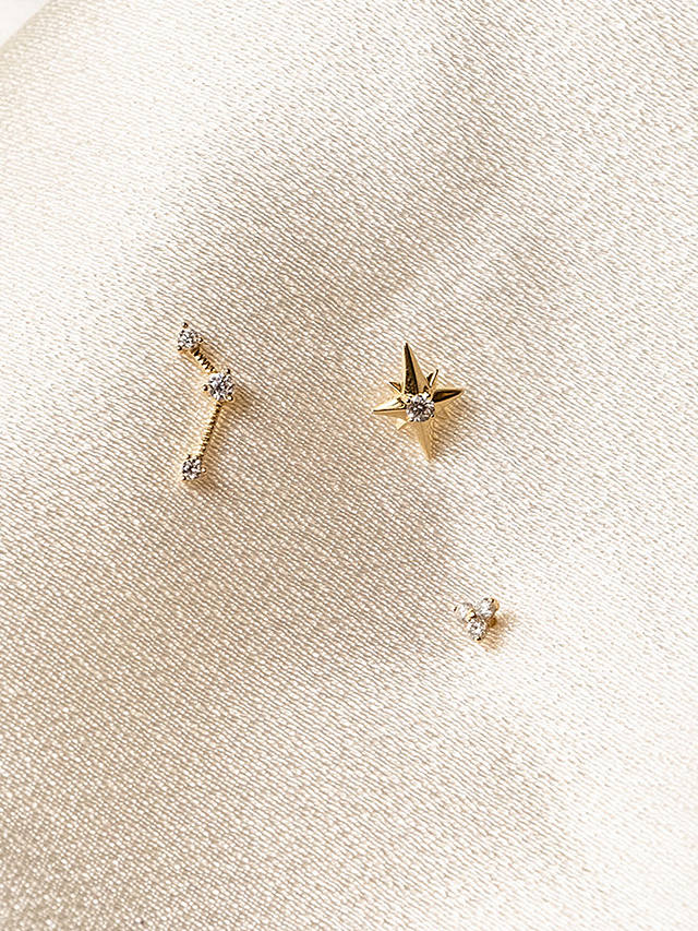 Edge of Ember 14ct Gold Diamond North Star Stud Earrings